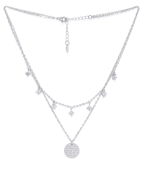 

Peora Women Silver-Plated Diamond Cut Cubic Zirconia Studded Body Chain