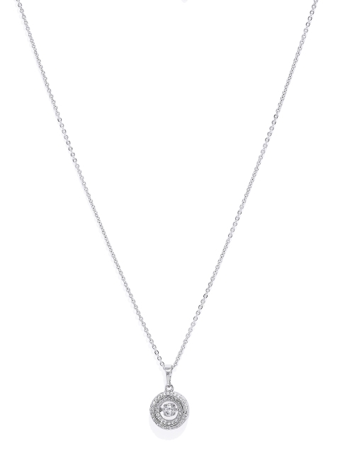 

Peora Women Silver-Plated Cubic Zirconia & Crystal Studded Chain With Pendant