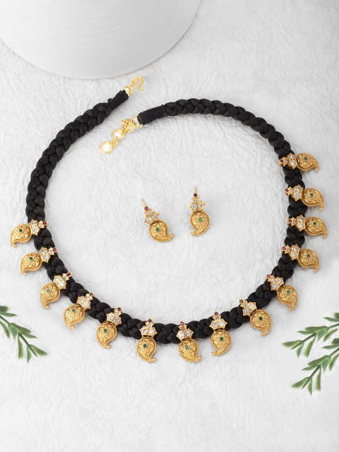 

Peora Gold-Plated & Black Jewellery Set