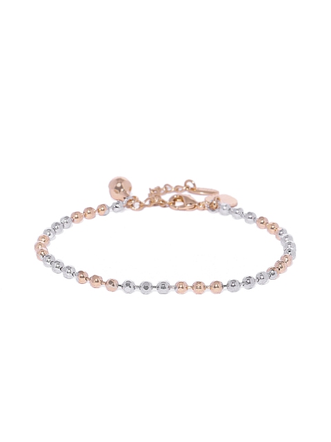 

Peora Gold-Plated & Silver-Toned CZ-Studded Charm Bracelet