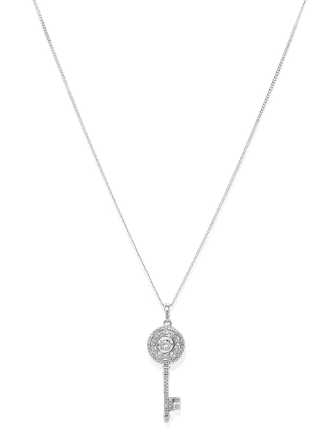

Peora Women Silver-Plated Cubic Zirconia Studded Chain With Pendant