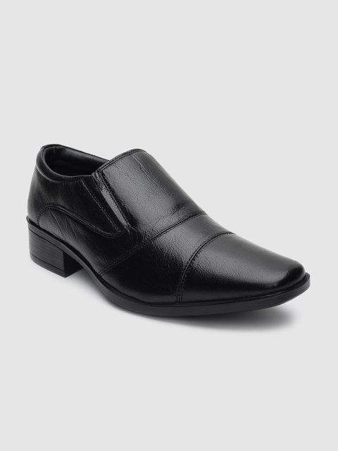 

Hush Puppies Men Black Leather Formal Slip-Ons