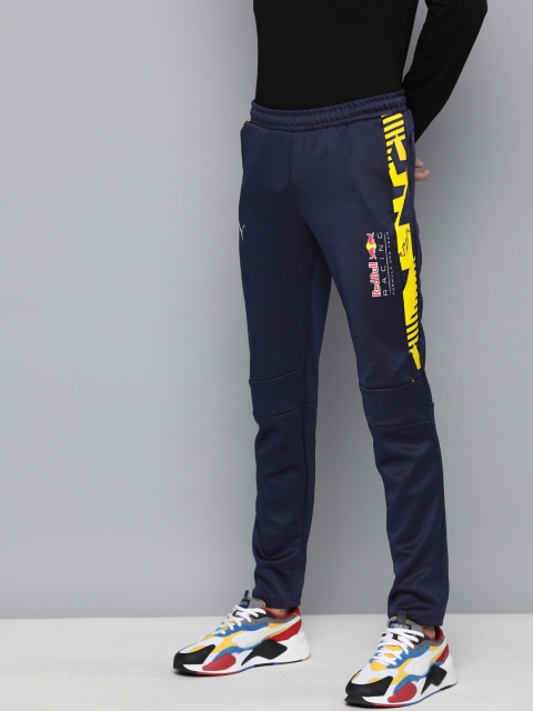

PUMA Motorsport Men Navy Blue Solid Regular Fit Track Pants with Printed Detail
