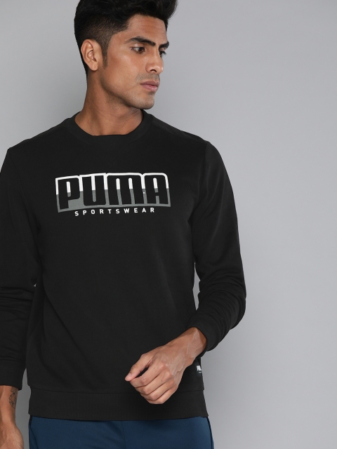 

Puma Men Black Printed ATHLETICS Crew TR Pullover Sweatshirt