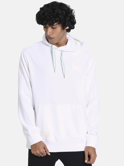 

Puma Men White Solid Hooded Sweatshirt