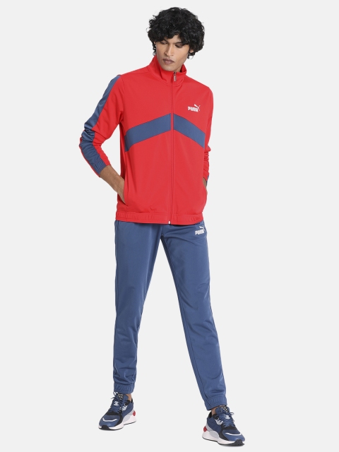 

Puma Men Red & Blue Colourblocked Classic Tricot Tracksuit