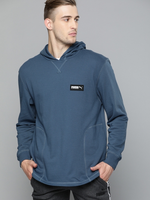 

Puma Men Blue Solid Hooded FUSION Sweatshirt