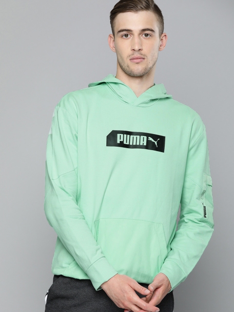 

Puma Men Green Printed NU-TILITY Hooded Sweatshirt