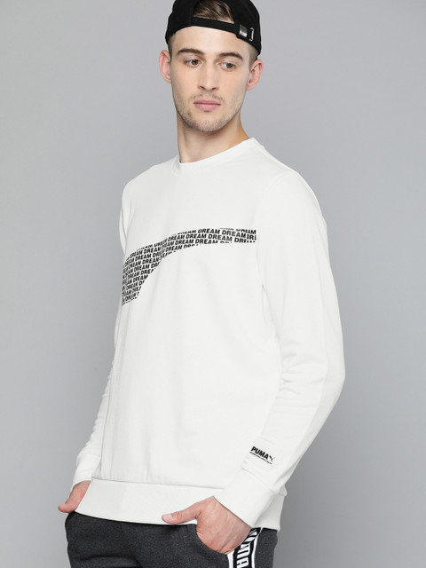 

Puma Men White Printed Avenir Graphic Crew Sweatshirt