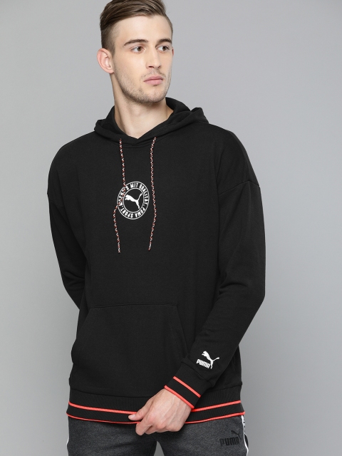

Puma Men Black Solid TFS Hooded Sweatshirt