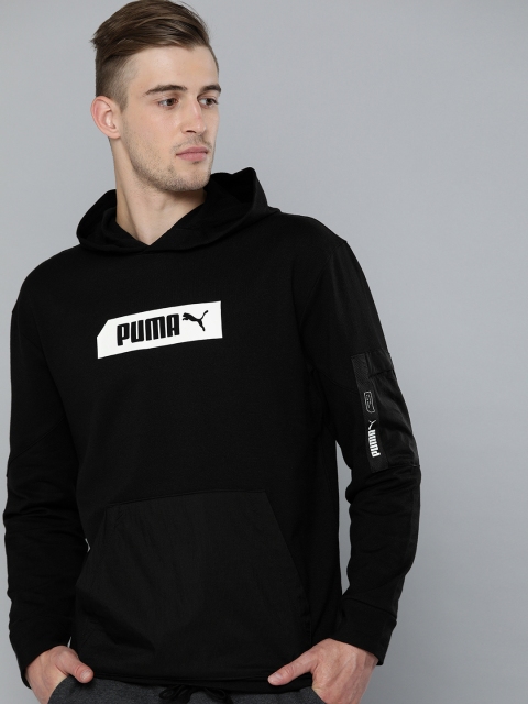 

Puma Men Black Printed NU-TILITY Hooded Sweatshirt