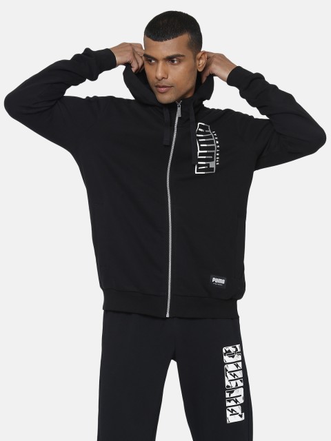 

Puma Men Black ATHLETICS Hooded Track Jacket TR Sweatshirt