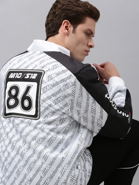 

PUMA Motorsport Men White & Black Printed BMW MMS Street Motorsport Jacket