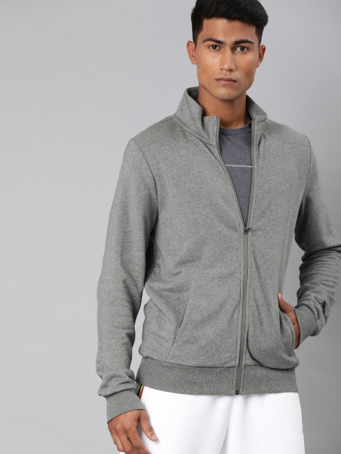 

Puma Men Grey Melange Solid Open Front Contrast Track Jacket