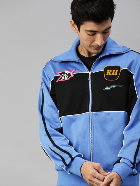 

Puma Men Blue & Black Colourblocked Lightweight PUMA x RHUDE Track Jacket