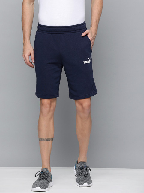 

Puma Men Navy Blue Solid Essential Slim Shorts