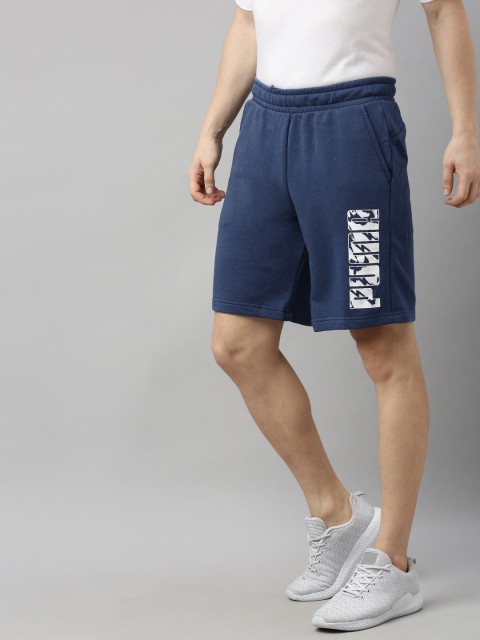

Puma Men Blue Printed Regular Fit Graphic Sports Shorts