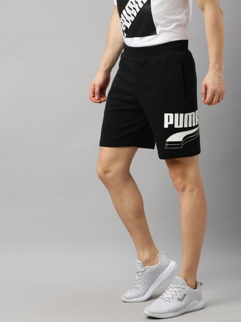 

Puma Men Black Printed Regular Fit REBEL Bold Sports Shorts