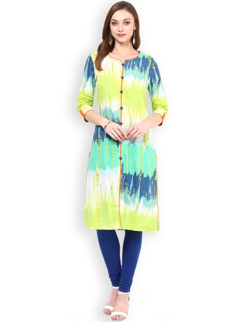 

Nayo Blue & Green Printed Kurta