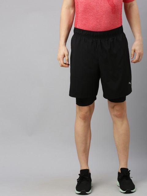 

Puma Men Black Solid Regular Fit Sports Shorts