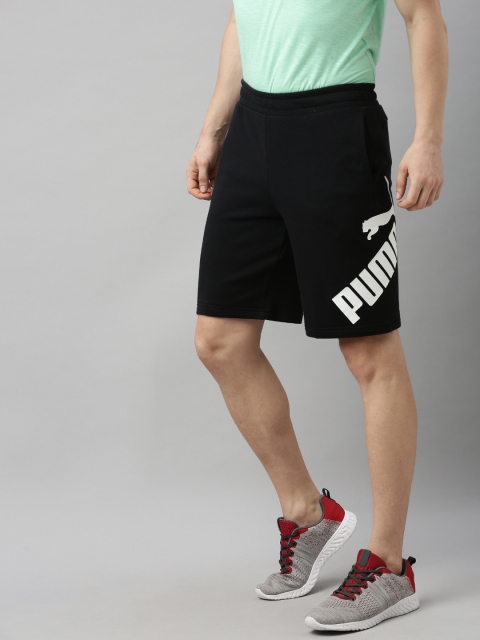 

Puma Men Black Printed Regular Fit Knitted BIG LOGO Sports Shorts