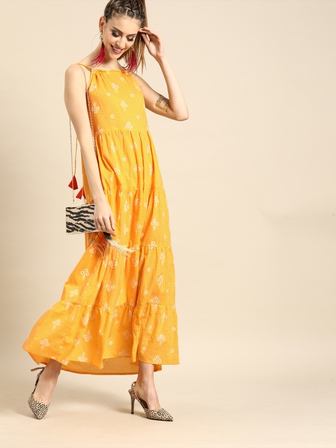 

Nayo Women Yellow Printed Maxi Dress