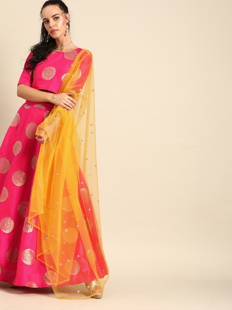 

Nayo Pink & Yellow Printed Ready to Wear Lehenga & Blouse with Dupatta
