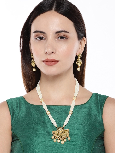 

AccessHer Gold-toned Pearl Jewellery Set