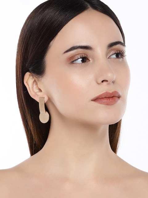 

AccessHer Gold-Toned Geometric Drop Earrings