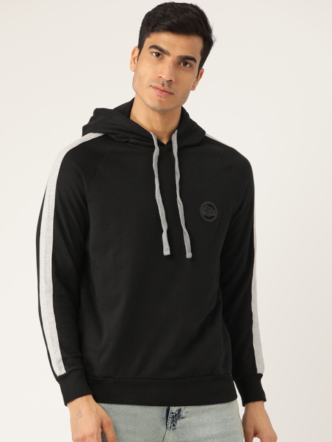 

HARBORNBAY Men Black Solid Hooded Sweatshirt