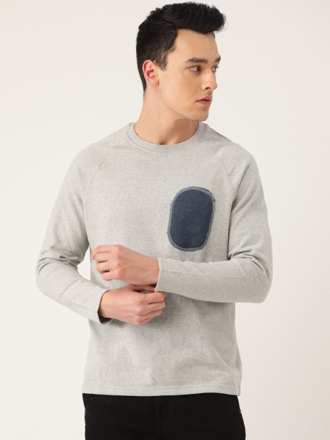 

HARBORNBAY Men Grey Melange Solid Sweatshirt