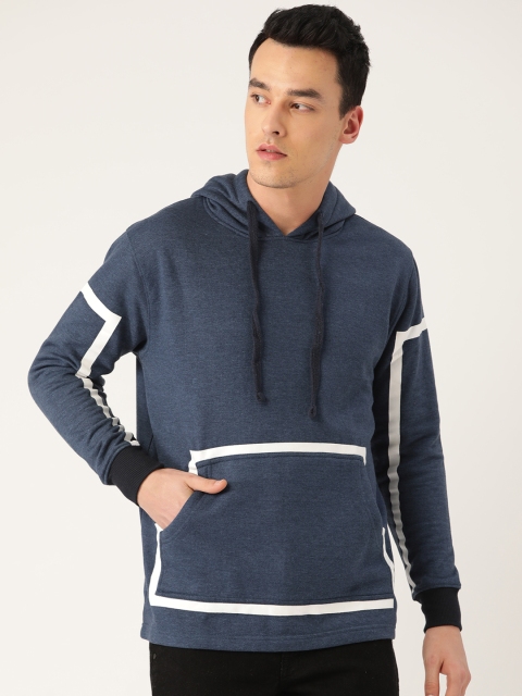 

HARBORNBAY Men Navy Blue Solid Hooded Sweatshirt