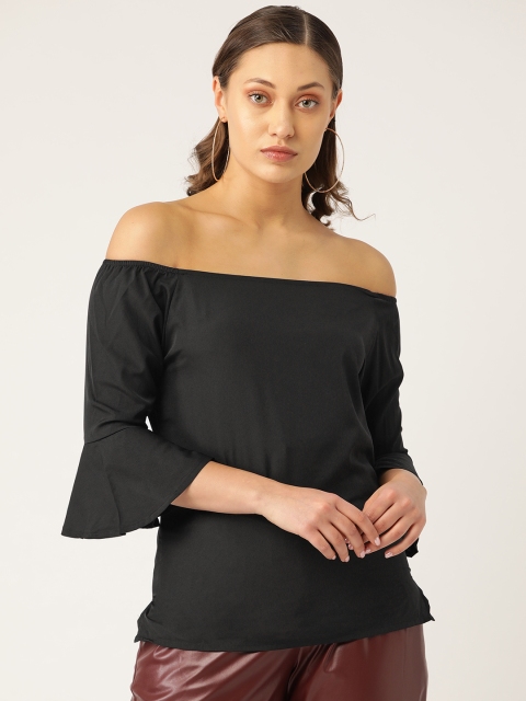 

Trend Arrest Women Black Solid Bardot Top