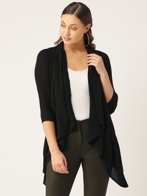 

Trend Arrest Women Black Solid Open Front Shrug