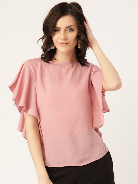 

urSense Women Dusty Pink Solid Regular Top