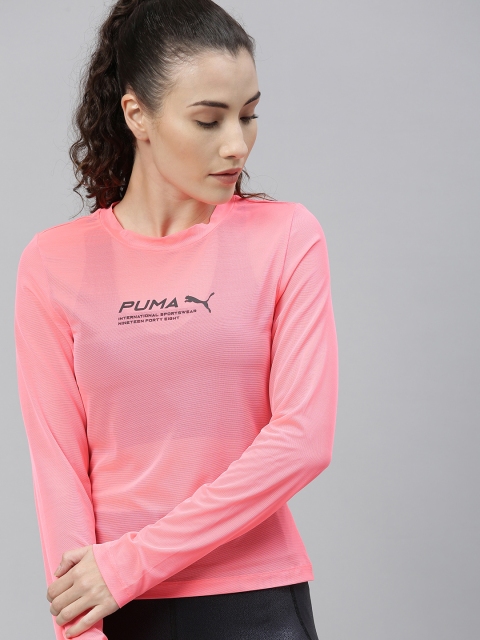 

Puma Women Pink Printed Evide Round Neck T-shirt