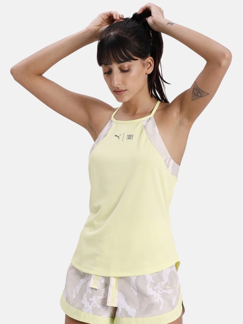 

Puma Women Lime Green Solid The First Mile Tank Top