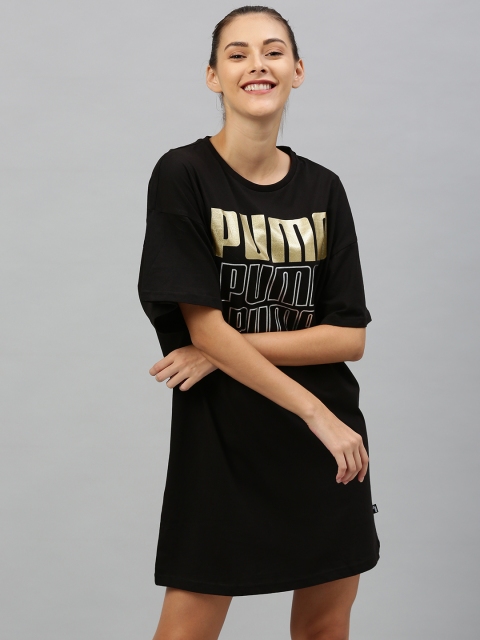 

Puma Women Black Printed Rebel Light Weight T-shirt Dress