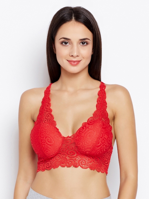 

Golden Girl Red Lace Non-Wired Lightly Padded Bralette Bra 072