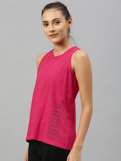 

Puma Women Pink Drycell Solid Training Tank Top with Styled Back