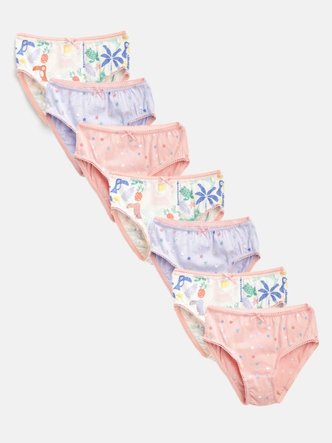 

Marks & Spencer Girls Pack of 7 Printed Basic Briefs T711774D, Purple