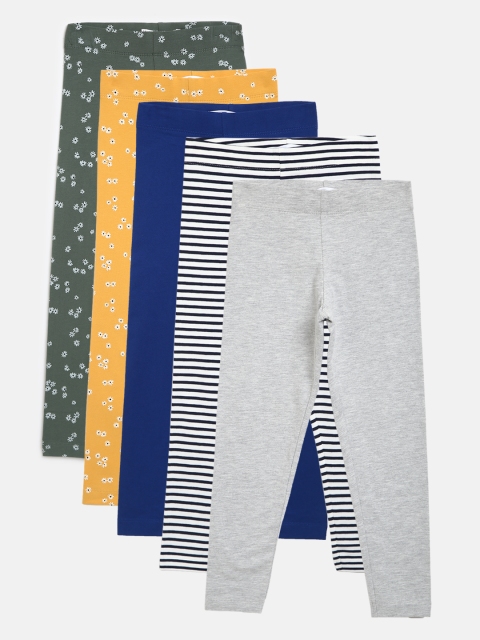 

Marks & Spencer Girls Pack of 5 Ankle-Length Leggings, Multi