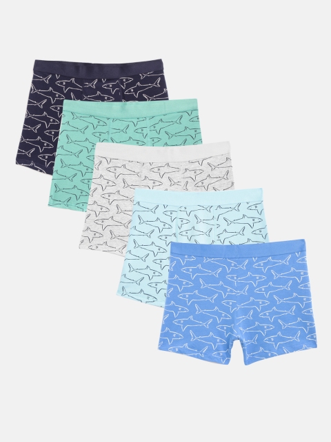 

Marks & Spencer Boys Pack of 5 Printed Trunks T715621D, Blue