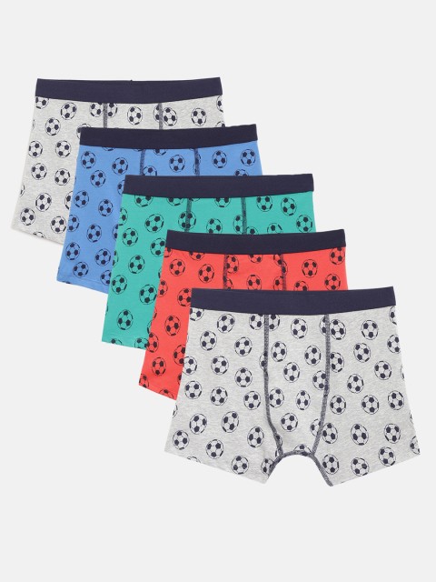 

Marks & Spencer Boys Pack of 5 Printed Trunks T715631D, Grey melange