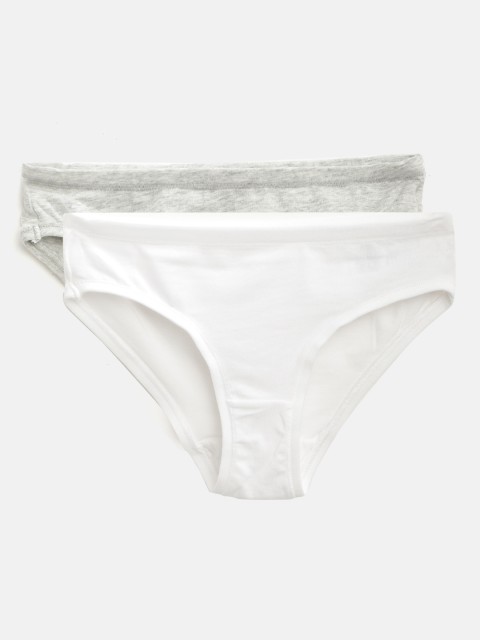 

Marks & Spencer Girls Pack of 2 Solid Basic Briefs T718025F, White