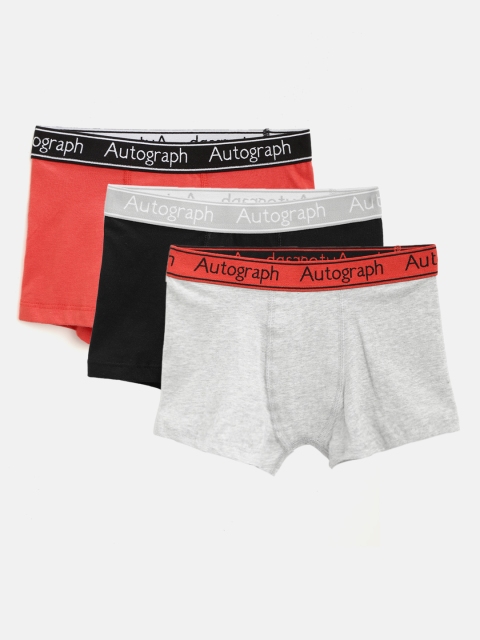 

Marks & Spencer Boys Pack of 3 Solid Trunks T712570ARED, Grey melange