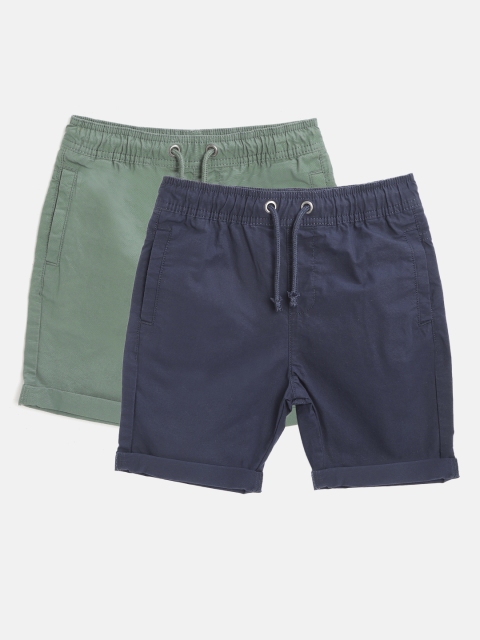 

Marks & Spencer Boys Pack of 2 Solid Regular Shorts, Navy blue
