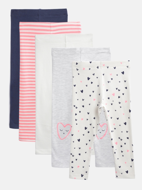 

Marks & Spencer Girls Pack of 5 Ankle-Length Leggings, Multi