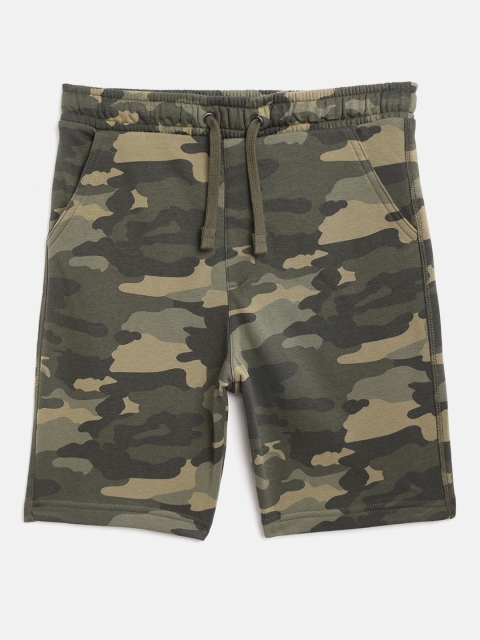 

Marks & Spencer Boys Olive Green & Khaki Camouflage Print Regular Fit Shorts
