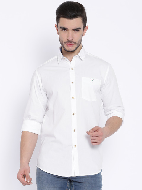

Wills Lifestyle Sport White Slim Casual Shirt